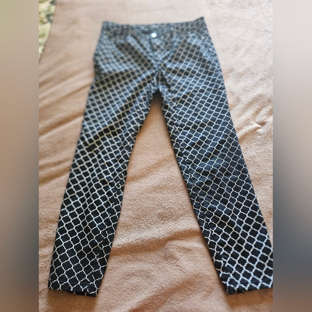 Needle & Cloth Black and White Patterned Jeans